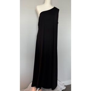 CATO- Elegant Black One-Shoulder Dress XLI